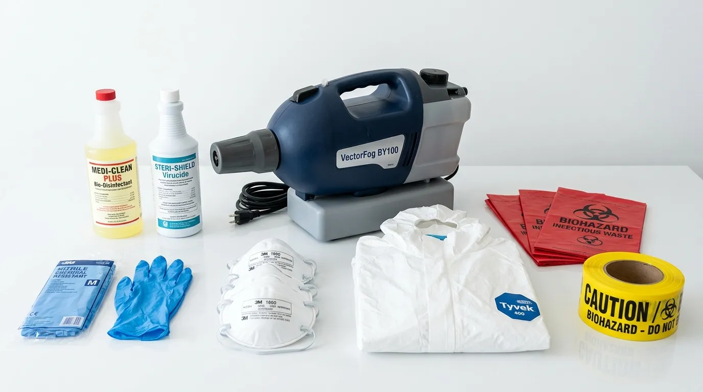 Professional biohazard remediation crew working in Findlay