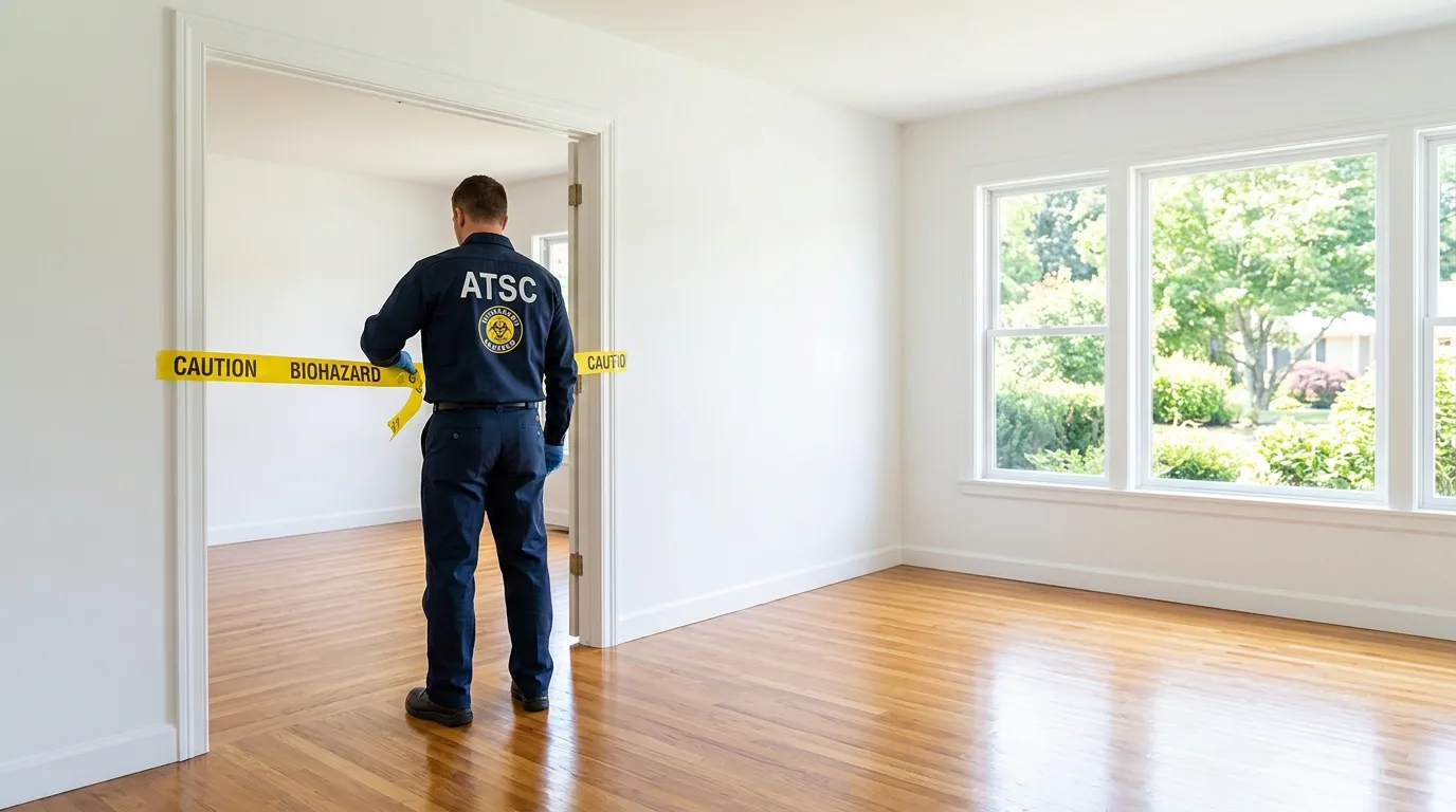 Certified biohazard cleanup crew performing Decomposition Cleanup in Findlay